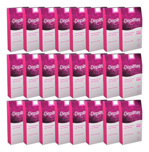 Kit 24 Folhas Design De Sobrancelha Profissional Depilflax