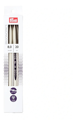 Palillos Rectos Ergo. Prym 20 Cms 5x Doble Punta Gruesos