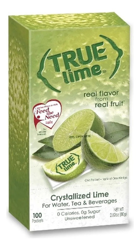 True Citrus True Lime Sabor Lima Cristalizada 100 Sobres Sfn