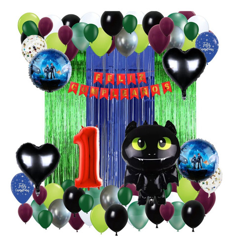 Kit De Globos De Como Entrenar A Tu Dragon Número 1 Kit De Glosbos De Chimuelo