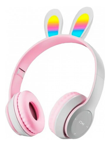 Fone De Ouvido Bluetooth Orelha De Coelho Altomex B-19d Cor Rosa Luz Fúcsia