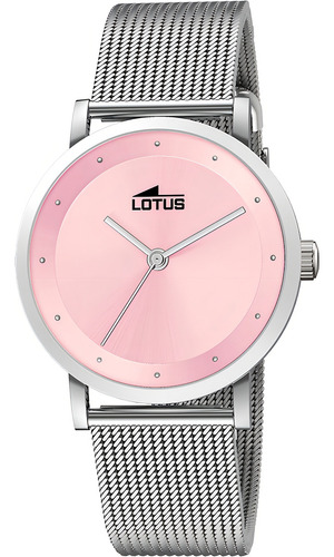Reloj Para Mujer Lotus Acero Inoxidable Rosa Con Plateado