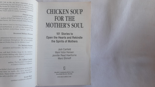 Chicken Soup For The Mother's Soul Jack Canfield Health Com