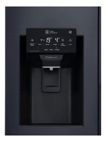 Refrigerador inversor sem gelo LG LS65SDP1 preto mate com freezer 601L