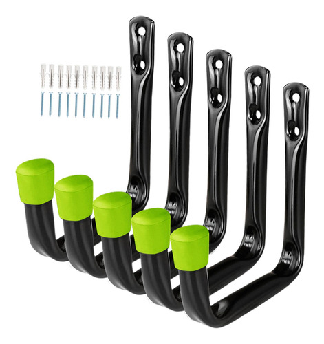 5x Ganchos De Garaje Resistentes, Ganchos De Utilidad, Verde