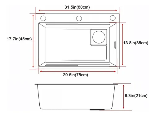 Combo Lavaplato Empotrado80x45cm Acero Inoxidable Fullequipo