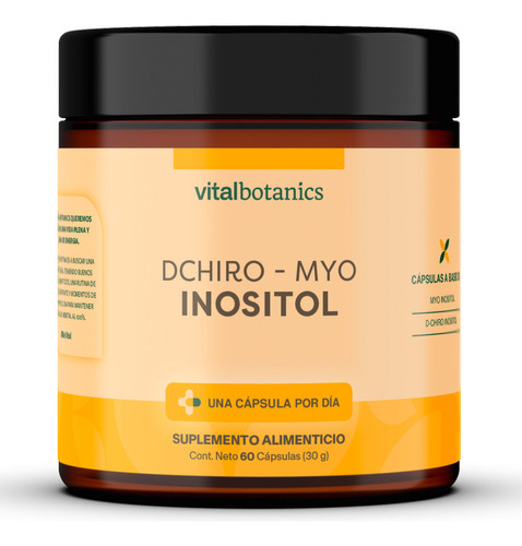 Myo Inositol Y D-chiro Inositol Con 60 Caps | Vitalbotanics Sabor Sin sabor