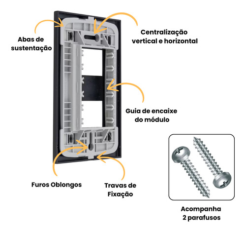 Placa Espelho 4x2 1 Mód Alumbra Inova Preto Ebano Fosc 85726