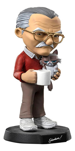 Figura Iron Studios Mini Co. Stan Lee With Grumpy Cat