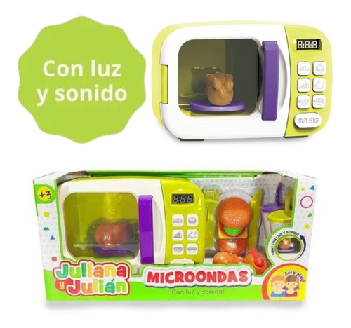 Microondas Juliana Y Julian Con Luz Y Sonido Comiditas Color Multicolor