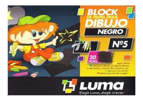 Block Dibujo Luma Negro Tipo El Nene N° 5 X 20 Hojas Arte