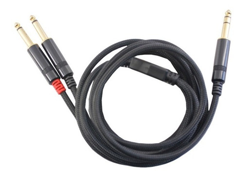 Cable Profesional Plug 1/4 Estéreo A Doble 1/4 Mono 1,8 Mt