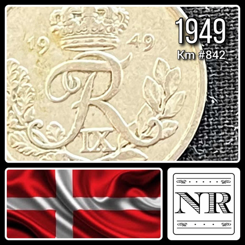 Dinamarca - 25 Ore - Año 1949 - Km #842 - Monograma Coronado