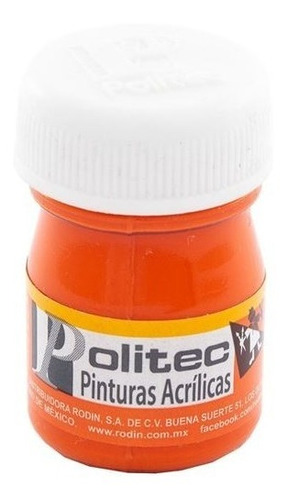 Politec Pintura Acrílica 20 Ml Naranja