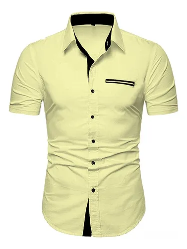 Camisa amarilla para hombre sales
