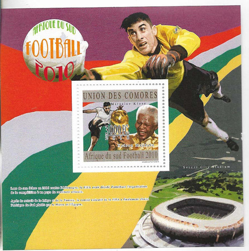 #9063 Comoras 2010 Futbol Copa Mundial De Sudáfrica S/h Mnh