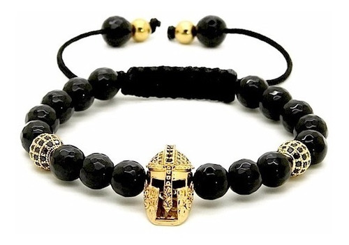 Pulseira Executiva Pedras Gladiador Capacete Elmo Guerreiro