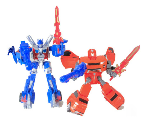 Set Pack 2 Robots Transformers (auto & Dinosaurio) Juguetes