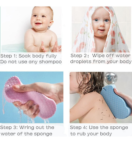 Esponja De Baño Exfoliante De 4 Colores, Cepillo De Ducha Su