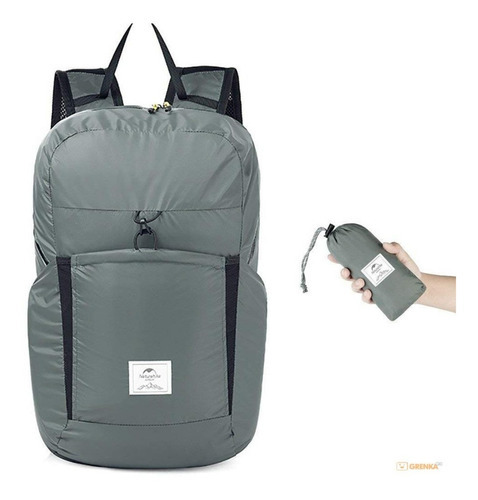 Mochila Plegable Ultraliviana 22 Litros Naturehike - Naka Color Gris Diseño de la tela Liso