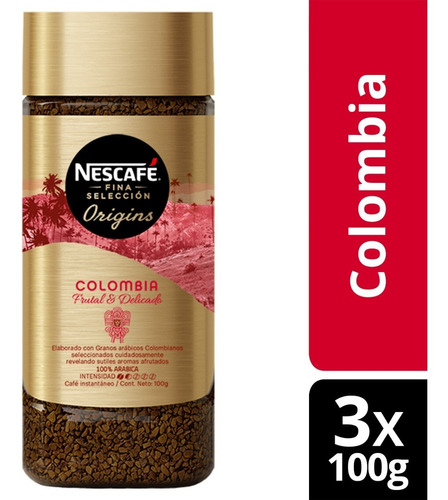 Café Nescafé® Fina Selección Colombia 100g Pack X3