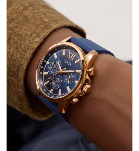 Reloj Guess Hombre Walker Azul Oro Rosa