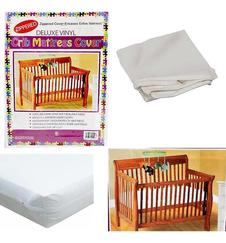 Deluxe Vinyl Zippered Crib Mattress Cover Full Encasement 28