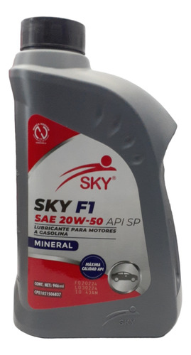 Aceite Semi Sintetico Sky 20w50
