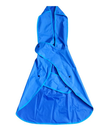 Capa Chuva Pet Cachorro Impermeável Com Capuz Azul N.6 - Med