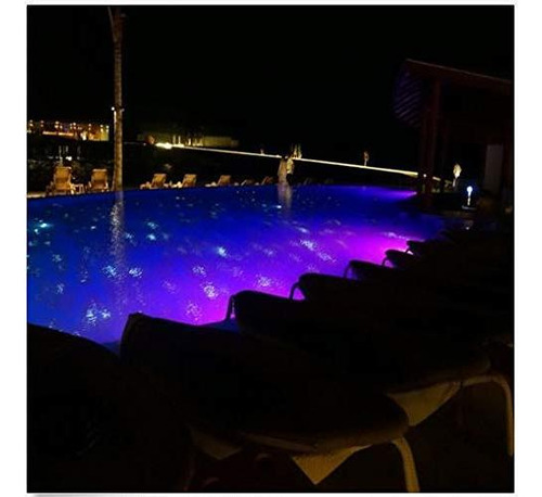 Lámpara De Piscina 12v 24 Led Rgb Subacuática Con Control Re