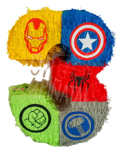 Piñata Avengers Vengadores Número
