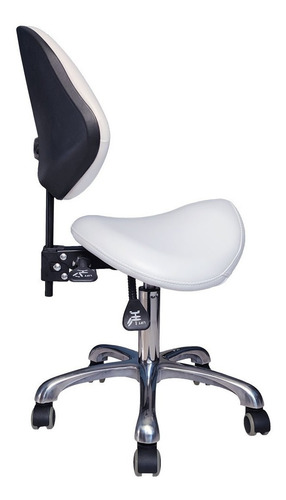 Imagen 3 de 3 de Taburete Clínico Con Respaldo. Piso Clínico. Ergonómico