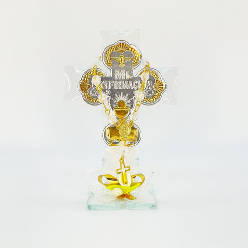 Cruces De Cristal Grande Con Moño, Decenario Y Vela (x12)