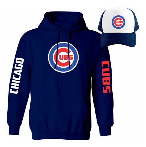 Kit Sudadera + Gorra Sublimada Modelo Chicago Cubs