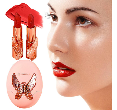 * Juego De 2 Lápices Labiales J Pet Leather Bag, Caja De