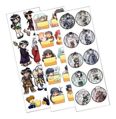 Plancha De Stickers De Anime De Inuyasha Kagome Sango Miroku