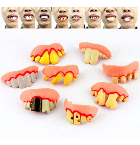 Xyx1 8 Unids Divertido Feo Dientes Falsos Gag Regalo Costume