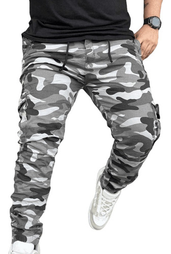 Pantalón Hombre Jogger Cargo Camuflado 