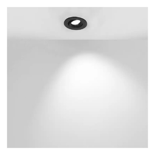 Mini Spot Embutido De Techo Optic Negro Leuk