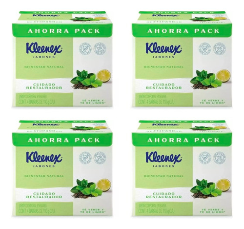 Kit De 16 Jabon En Barra Kleenex Manzana Y Kiwi 110gr C/u