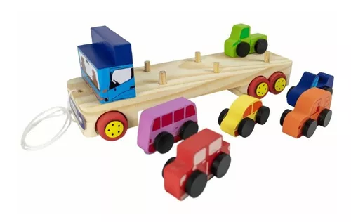 Brinquedo Pista Carrinho Infantil Educativo Madeira Cidade