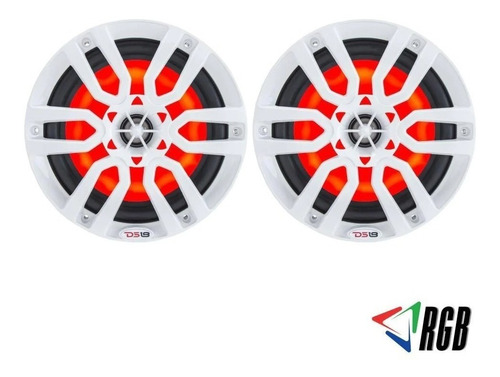 Imagen 5 de 7 de Cornetas Marinas Ds18 8 Blancas Con Leds Rgb De 125 Watts
