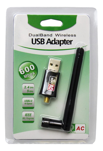 Bluedot Trading Adaptador Red Inalambrico Usb Wifi Doble 600