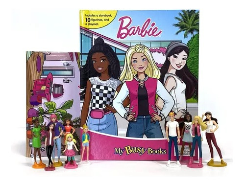 Libro Barbie Mini Barbies Y Tapete My Busy Books Importado