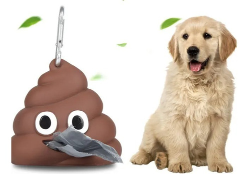 Dispensador De Bolsas Para Perro Gato Poo Emoji Caca Mascota