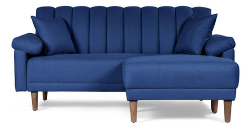 Sala Modular Reversible De Lino Modelo Calatrava Makora Color Azul