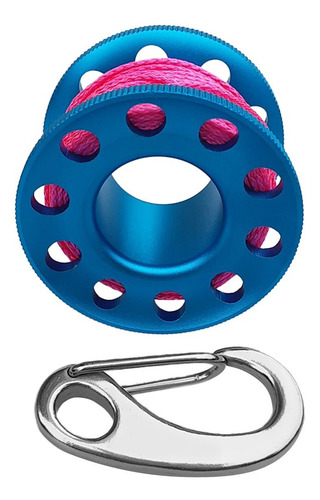 Carrete De Buceo De Aluminio Con 10m Bobina De Azul