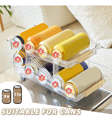 Dispensador Organizador De Latas De Refresco Para Refrigerad