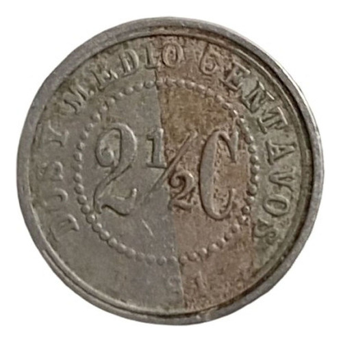  Moneda Colombia 1881 2 1/2 Centavos Error En Fecha  !