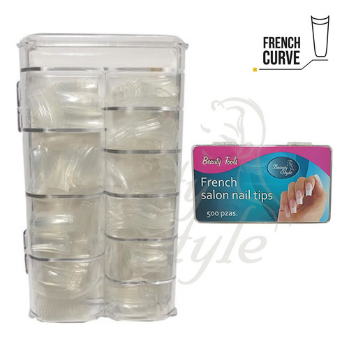 Tips De Uñas French Curve Clear Beauty Style 500 Unidades